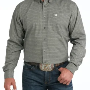 CINCH CLASSIC FIT BUTTON DOWN OLIVE MTW1105981