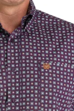 CINCH MEN BUTTON DOWN GEO PRINT SHIRT PURPLE MTW1105974 - Image 2
